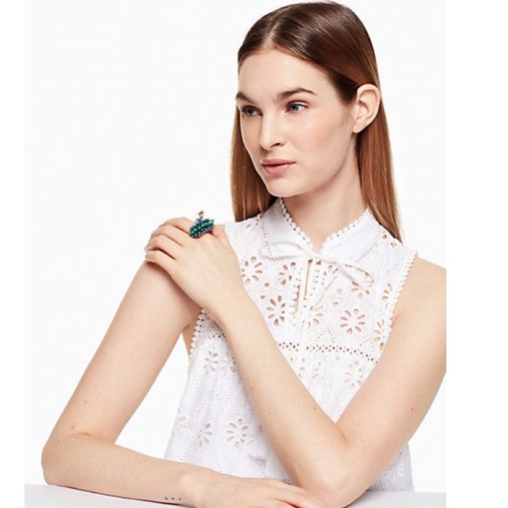 KATE SPADE • Full Plume Peacock Ring - Picture 6 of 6